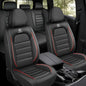 Car Seat Covers for Kia K5 2021-2026, Premium Nappa Leather, Waterproof, Anti-Slip, Full Coverage, Airbag Compatible, Breathable, All-Weather, Easy Install (5 Seats, Black&Red) - color: 5 Seats - Black&Red, size: Kia K5 2021-2026
