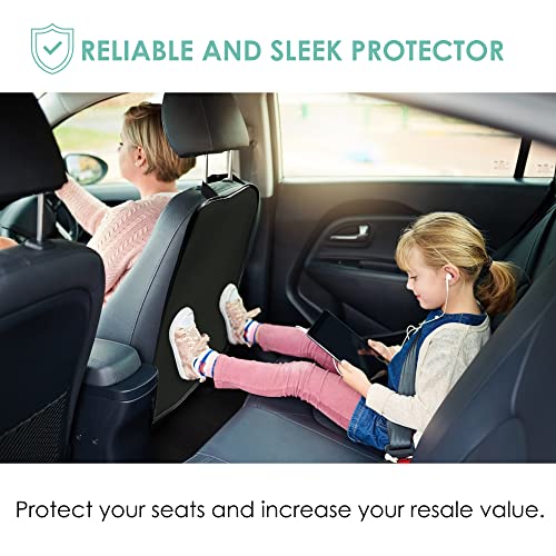 FH Group Faux Leather Auto Seat Back Kick Protectors, Heavy Duty Car Kick Mats for Kids –2-Pack Back Seat Protector for Driver and Passenger Seat