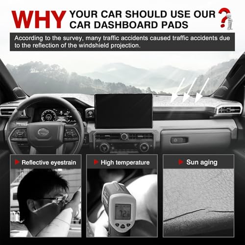 Autorder Dashboard Cover Mat for 2024 2025 2026 Toyota Tacoma / 2025 2026 Toyota 4runner Accessories Dash Cover Upgrade Velvet Dash Mat UV Rays Protector - size: 2024-2026 Toyota Tacoma