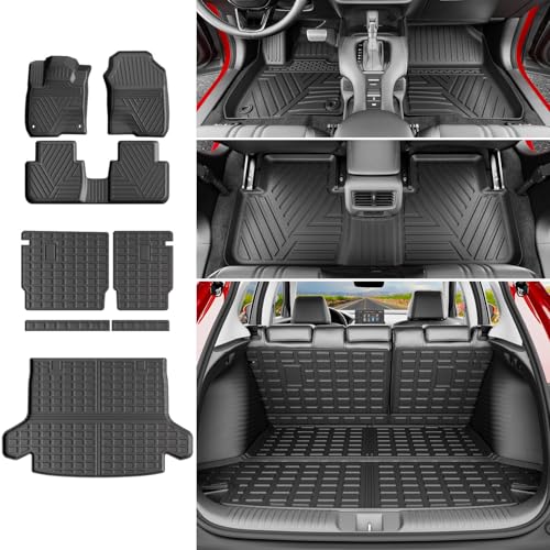 powoq Floor Mats Compatible with 2023-2026 Honda HRV Trunk Mat Cargo Liner Floor Liner Backrest Mat TPE Replacement for 2023-2026 Honda HRV Accessories (Trunk Mat+Backrest Mats+Floor mats) - size: Compatible with Honda HRV | 2023-2026