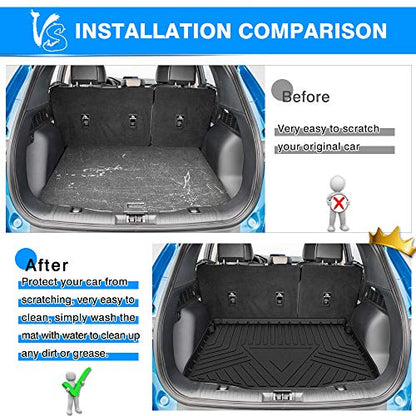 Escape Cargo Liner - Trunk Mat for Ford Escape 2020-2025 2026, All Weather Cargo Mat for Escape Accessories, Heavy Duty Car Mats, Car Accessories - size: 3)Ford Escape 2020-2025