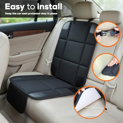 Car Seat Protector for Child Baby Car Seat,600D Waterproof Car Seat Cover with Thick Padding, Non-Slip Backing and Mesh Storage Pockets - size: 1 Pack