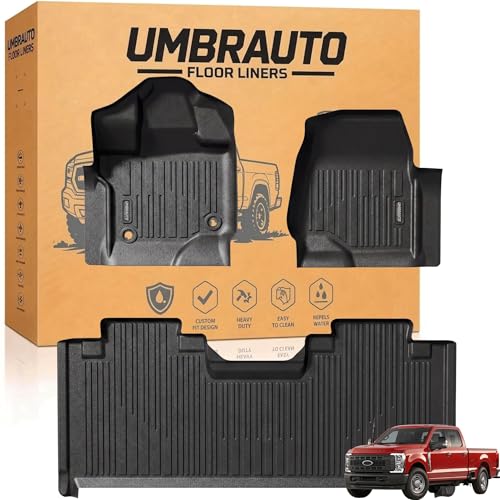 Umbrauto Custom Fit Floor Mats for Ford F150 SuperCab (Extended Cab) 2015-2025 2026 (Not for SuperCrew Cab), All Weather TPE Automotive Pickup Truck Liners for Front & Rear Row - size: F150 2015-26 SuperCab