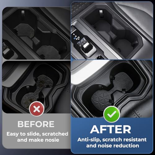 1st & 2nd Row Cup Holder Inserts for Toyota RAV4 2026, Center Console Interior Accessories Front & Rear Cup Holders Covers Protector for 2026 RAV 4, Black - style: Fits for 2026 RAV4