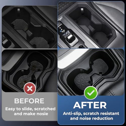 1st & 2nd Row Cup Holder Inserts for Toyota RAV4 2026, Center Console Interior Accessories Front & Rear Cup Holders Covers Protector for 2026 RAV 4, Black - style: Fits for 2026 RAV4