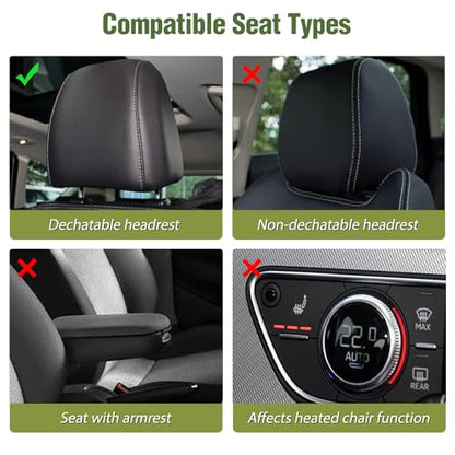 Nilight Car Seat Cover Custom Fit 2007-2024 Jeep Wrangler JK JL 4-Door Waterproof Wear-Resistant Faux Leather Anti Slip Cushion Set (2 PCS Front Covers) - color: Front Sets 2 Seat, style: Jeep Wrangler 2007-2024