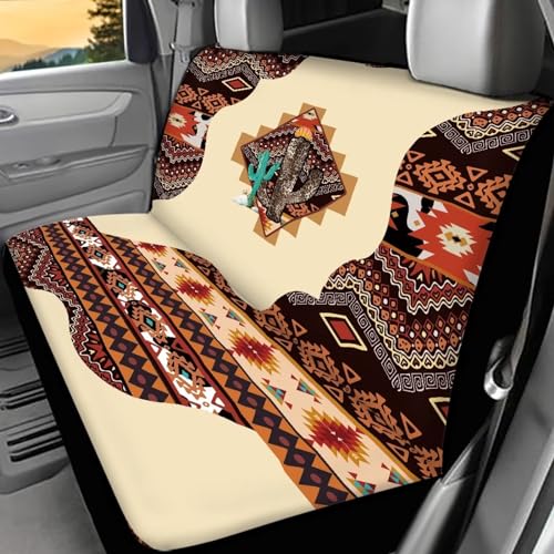 WELLFLYHOM Native Aztec Car Seat Cover for Cars for Women Baja Navajo Rear Bench Seat Covers for Truck SUV Van Southwestern Universal Fit Car Accessories Saddle Blanket Seat Protectors - color: 00 Native Aztec Tribal Ethnic
