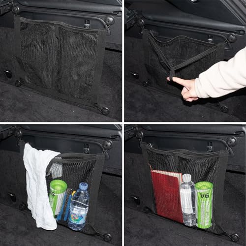 2 Pack Small Cargo Net Pocket Storage Mesh Netting Organizer with 8 PCS Mounting Screws for Car RV SUV Camper Boat 15.7 x 13.8 inches - size: 15.7 x 13.8 inch