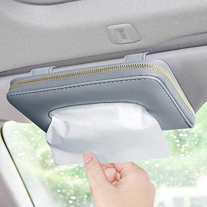 Car Tissue Box, Car Visor Tissue Holder, Car Tissue Holder, Premium Tissue case Holder for car (Gray) - color: Grey