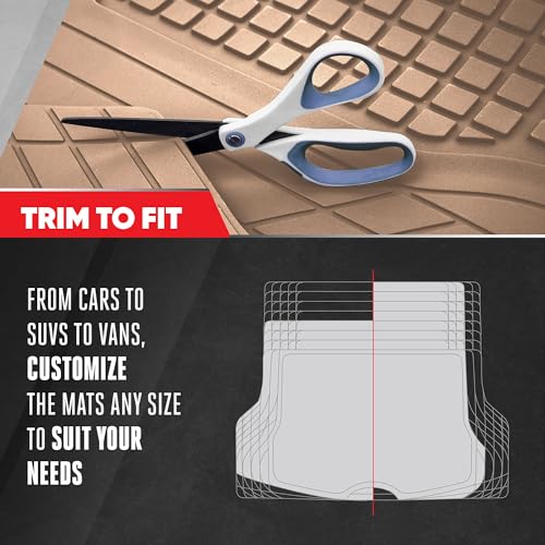 Motor Trend FlexTough Rear Cargo Mat – Heavy-Duty Trimmable Car Trunk Mat for Back of SUV, Universal Rear Cargo Liner for SUV, Flexible Trunk Liner, Automotive Floor Mats & Cargo Liners (Beige) - color: Beige