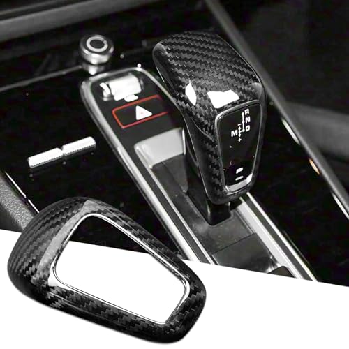 Compatible wth Carbon Fiber Gear Shift Knob Cover Automotive Shift Lever Decoration for Porsche Cayenne 2018-2023 (Black)