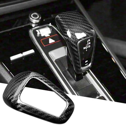 Compatible wth Carbon Fiber Gear Shift Knob Cover Automotive Shift Lever Decoration for Porsche Cayenne 2018-2023 (Black)