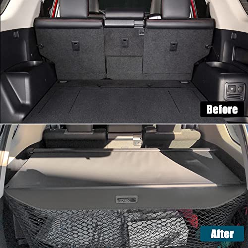 D-Lumina Cargo Cover - Compatible with 2010-2021 2022 2023 2024 Toyota 4Runner - Retractable Rear Luggage Trunk Security Covers Protector Anti Theft Shield Shade, Canvas - size: Black-Fit 4Runner 2010-2024