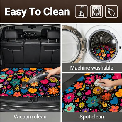 Automotive Floor Mats 5 Pcs, Universal Car Floor Mats,Floral Car Mats, Flower Car Accessory for SUVs/Sedan/Wagons, Durable Protective Mat, Trunk Liner for Families/Travel Enthusiasts - style: Bundle11
