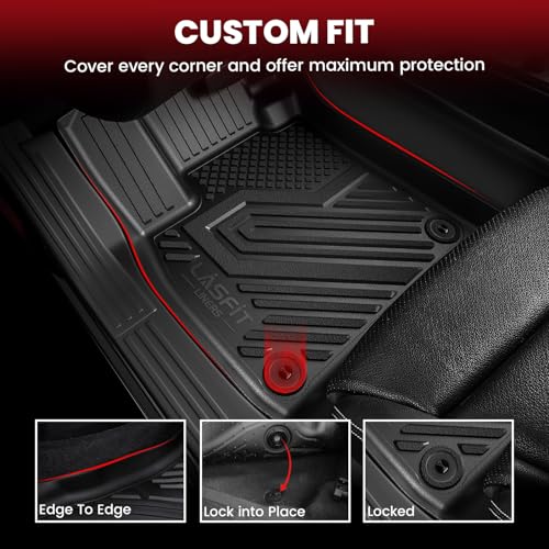 LASFIT Floor Mats for Honda Passport 2019-2025, All Weather TPE Custom Fit Car Floor Liner, 1st & 2nd Row, Black - style: 5）For Honda Passport | 2019-2025 | 1st & 2nd Row