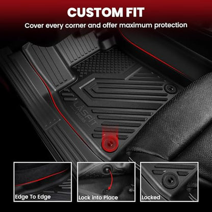 LASFIT Floor Mats for Honda Passport 2019-2025, All Weather TPE Custom Fit Car Floor Liner, 1st & 2nd Row, Black - style: 5）For Honda Passport | 2019-2025 | 1st & 2nd Row