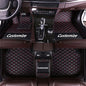 Custom Personalized Floor Mats - Luxury Full Coverage All Weather Mats, Anti-Slip Leather Set, Fits 98% of Cars, Trucks & SUVs (Black Red) - color: Black Red