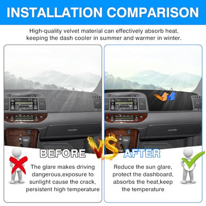 Autorder Dashboard Cover Mat for 2000-2006 Toyota Camry Accessories Dash Cover Upgrade Velvet Dash Mat Sunshade Glare UV Rays Protector - size: 2000-2006 Toyota Camry