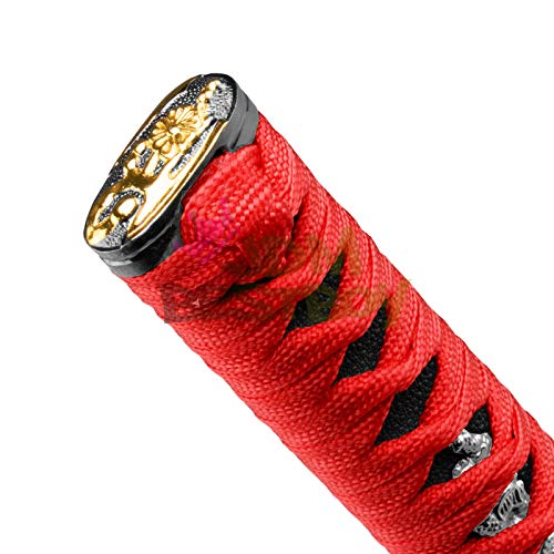 JDMBESTBOY Samurai Sword Red Black Shift Knob Shifter Alloy Katana Adapters Universal 15cm - color: Red Black, size: 15cm