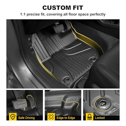 Floor Mats Fit for Honda HR-V HRV 2016-2022 - Front and Rear Row Liner Automotive Floor Mats - All-Weather Protection TPE Car Floor Liners HRV Accessories Black