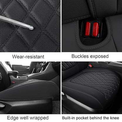 Rav4 Seat Covers Full Set,Waterproof Car Seat Covers Faux Leather Seat Covers Compatible with 2019-2025 Toyota RAV4 Hybrid LE XLE Limited Automotive Seat Cover Car Accessories - color: Black, size: 2019-2025 RAV4 Hybrid(Non XSE&2022-2025 SE Hybrid)