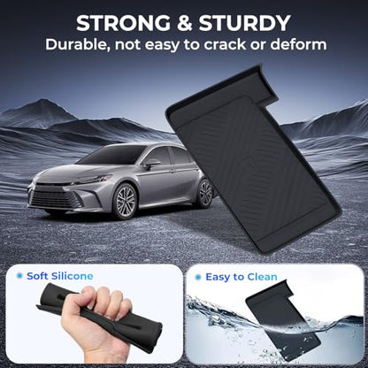 Wireless Charging Protective Mat for Toyota Camry 2026 2025, Center Console Interior Accessories Silicone Anti-Slip Wireless Charger Cover Pad for 2025-2026 Camry, Black