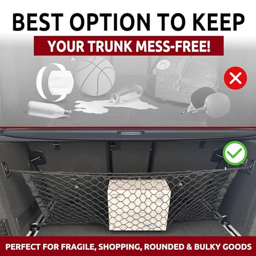Envelope Style Automotive Elastic Trunk Mesh Cargo Net for BMW X3 Accessories 2017-2025 - Premium Trunk Organizers and Storage - Luggage Net for Crossover - Best Car Organizer for BMW X3