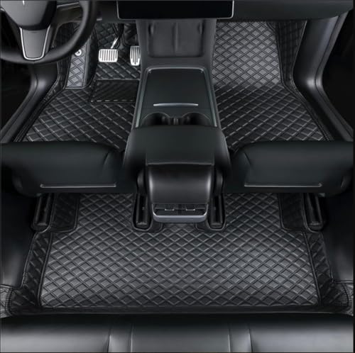 Car Floor Mats Compatible with 2025 2026 Tesla Model Y Juniper (NOT Standard) Car Mats All-Weather Front Back Seat Car Rug Set (Black) - color: Black with Black Stitching, size: 2026 Juniper Floor Mat