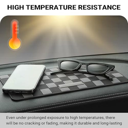 Car Dashboard Anti-slip Mat, Anti-slip High-temperature Resistant Dash Mat, 11.8" x 6" Multifunctional Center Console Storage Mats, Universal for Most Cars, Trucks, SUVs (Gray)