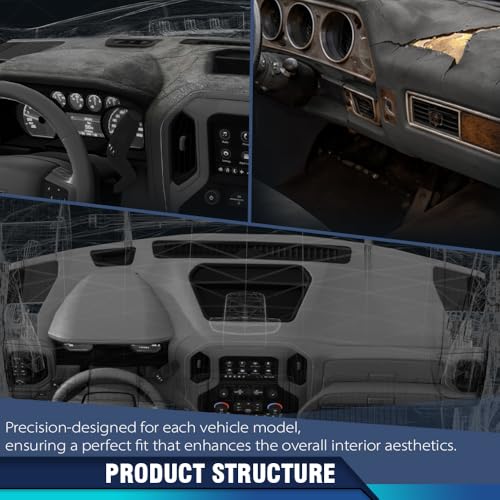 PIT66 TPE Dash Cover Dashboard Bezel Compatible with Chevy Tahoe Suburban Avalanche Silverado/GMC Yukon XL Sierra 2007 2008 2009 2010 2011 2012 2013 2014, Fit Models Without Dash Speaker & Amp Brown - size: 2007-2014 Silverado/Sierra (Brown)