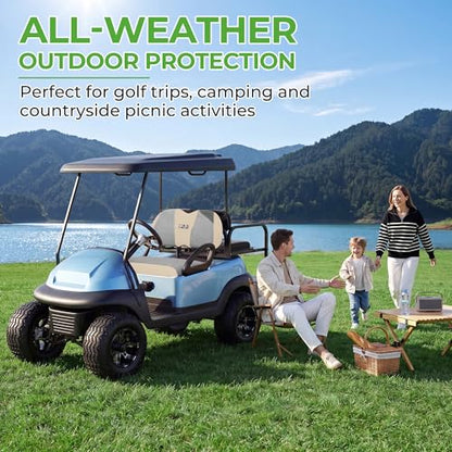 10L0L Golf Cart Seat Covers, Super Comfort Cooler Than Vinyl Seat Cover, Front and Rear Seat Cover for Yamaha EZGO Club Car, No Drilling Breathable Mesh Bench Seat Blanket, Machine Washable - color: Dark Gray + Beige, style: Front Seat - For Yamaha & Club