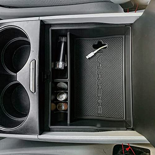 Center Console Organizer Tray Compatible with Sienna Accessories 2011-2015 2016 2017 2018 2019 2020 Secondary Armrest Storage Glove Box Dividers MPV ABS Black Materials (BlackSienna)