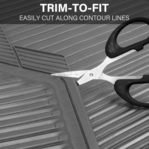 CAR PASS Rubber Car Mats,Car Floor Mats All Weather,Car Mats Full Set 4-Piece,Waterproof Automotive Floor Mats Trim to Fit for Most Cars Sedans SUVs Vans,Heavy Duty Anti-Slip Easy Clean, All Gray - color: Gray