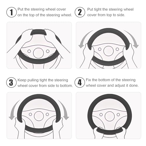 Universal Car Steering Wheel Cover for Summer, Non-Slip Breathable Cooling Steering Wheel Cover Protector with Brown Mark Upgraded Silicone Inner Ring for Summer D Shape & Round Shape, Khaki - color: Khaki Brown