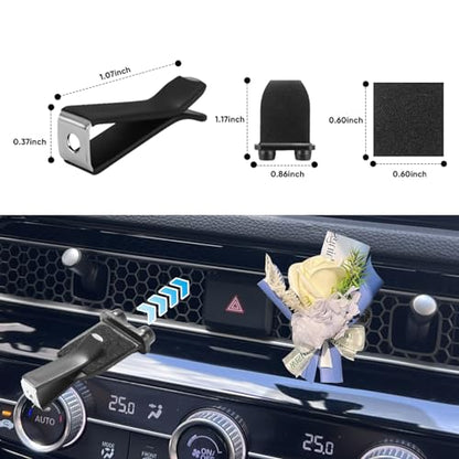 10 Pieces Square Head Car Vent Clips + 3 Adapters for 11th Gen Honda Civic, CRV, ZRV, Integra - Custom Fit Car Air Fresheners for Honeycomb Vents, 9mm Black - Car Dashboard Decorations, Car Ornaments