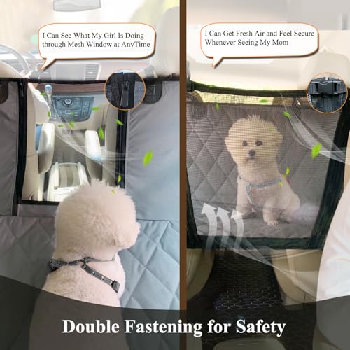 VIVAGLORY Dog Seat Cover Easyhammock Dog Hammock, Seat Cover for Car SUV & Truck, Back Backseat Split Hair Resistant Protector for Pet, Large, Grey - color: Grey, size: Large (width 56")