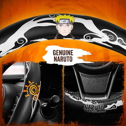 Naruto Shippuden Car Steering Wheel Cover, 15 Inch Anime Steering Wheel Cover, Cushioned Soft Comfortable Cover Anime Car Accessories for Men Women, Kirigakure - color: Naruto Kirigakure
