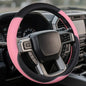 Leather Steering Wheel Cover for Ford F150/F250/F350, 15.5-16 Inch Truck Steering Wheel Grip, Breathable & Anti-Slip, Premium Semi Car Accessories (Pink) - color: Pink