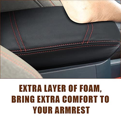 Center Console Armrest Cover Fit for Ford Maverick 2022-2025 2026 Accessories, Comfort Armrest Pad Console Lid Cushion Vegan Leather Regular Thick (Black) - size: 6) 22+ |Maverick| Black, Regular