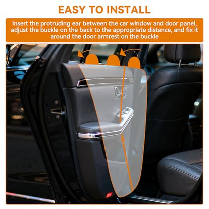 Dog Car Door Protector, 2 Pack Waterproof Scratchproof Nonslip Durable Protector, Thickened Door Panel Covers, Protects Doors from Dog Scratching Fit for Car/SUV/Truck (Black, XL)