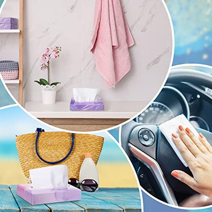 Yinder 24 Packs 960 Sheets Tissue Cube Car Facial Boxes Disposable Facial Travel Tissues Holder Soft Watercolor Boxes 2 Ply 40 Sheets for Wedding Household Car Kitchen Bathroom(Stylish)