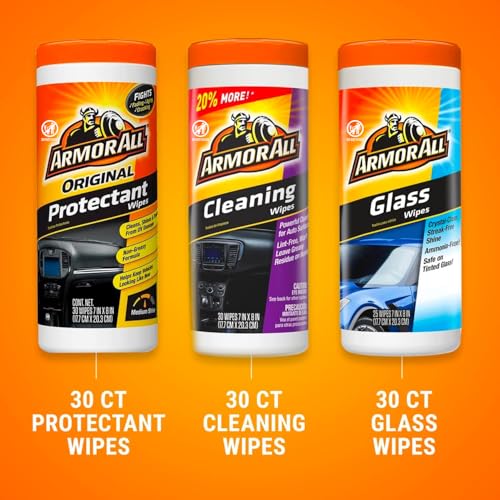Armor All Protectant, Glass and Cleaning Wipes, Wipes for Car Interior and Car Exterior, 30 Count Each (Pack of 6) - size: 90 Count (Pack of 2)
