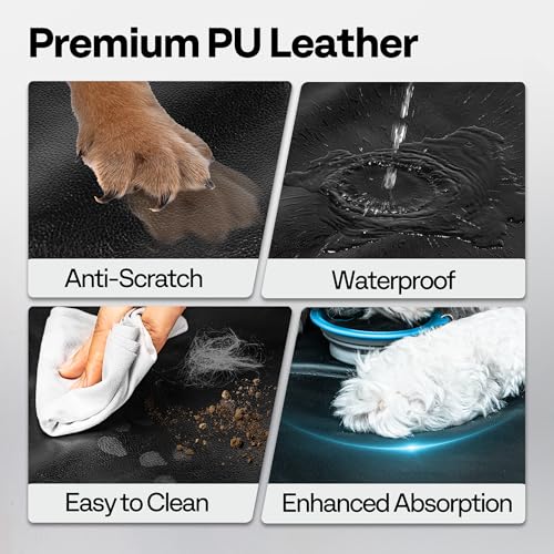 Back Seat Pet Cover for Dogs 59", Upgraded PU Leather Back Seat Extender with Hard Bottom Holds 400LBS, Waterproof Anti-Scratch, Dog Backseat Cover for Cars, SUV & Small Truck - size: XL