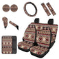Dreaweet Native American Car Seat Covers Full Set Southwestern Aztec Navajo Seat Covers with Steering Wheel Cover/Armrest Cover/Seatbelt Covers/Car Coasters/Gear Shift Cover/Handbrake Cover - color: Native American