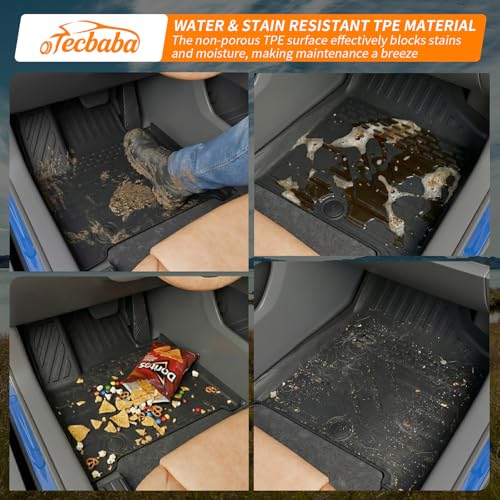 Cargo Liner Compatible with 2024-2026 Hyundai Santa Fe 6&7 Seater Floor Mats Kick Mats Trunk Mat Liner TPE 2025 Santa Fe Accessories (Floor Mats+2nd Row Kick Mats+Trunk Mat with Backrest Mat) - color: Floor Mats+Trunk Mat with Backrest Mat+Kick Mats