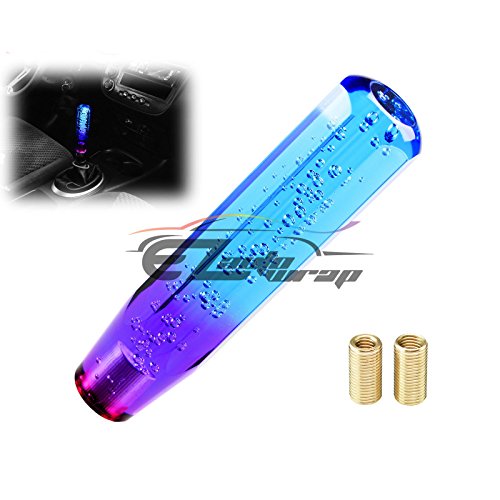 EZAUTO WRAP Shift Knob Stick Crystal Transparent Bubble Purple Blue Throw Gear Shifter 20cm - color: Blue Purple, size: 20cm