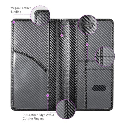 CoBak Car Registration and Insurance Holder - Vehicle Glove Box Car Organizer,Auto Truck Comparment Accessories Case with Magnetic Closure for Driver License,Cards - color: L-Fiber Black