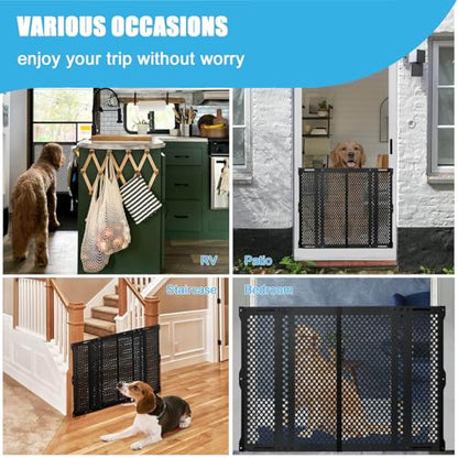 RV Screen Door Protector for Dogs, Adjustable Aluminum Alloy RV Entry Grille Protectors Pet Guard Defender Accessories for Inside RV Camper Trailer Pets Kids Protection(22 to 31.5 Inches, Large)