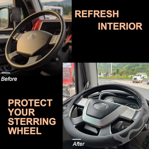 PINCTROT XL Size 17.5-18 Inch Comfy Grip Steering Wheel Cover for Semi Truck, Fits RV, Big Rig Trucker, 18 Wheeler and Classic Cars, Anti-Slip Design 17.5-18 Inch(Silicone Gray) - color: 4.Gray, size: Extra Large Size[17 1/2''-18'']