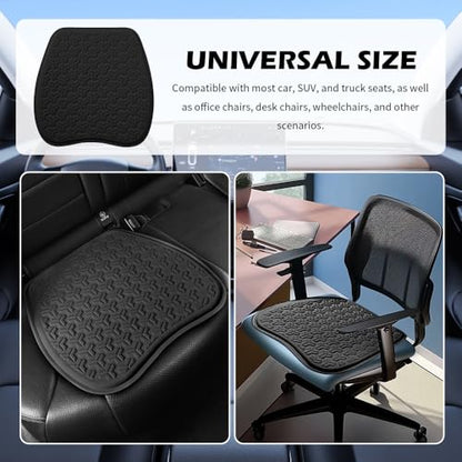 2026 New Gel Car Seat Cushions for Driving,Breathable & Non-Slip Car Seat Pads for Pressure Relief,Universal Driver Seats Cushion as Cars Accessories Interior for Most Vehicles